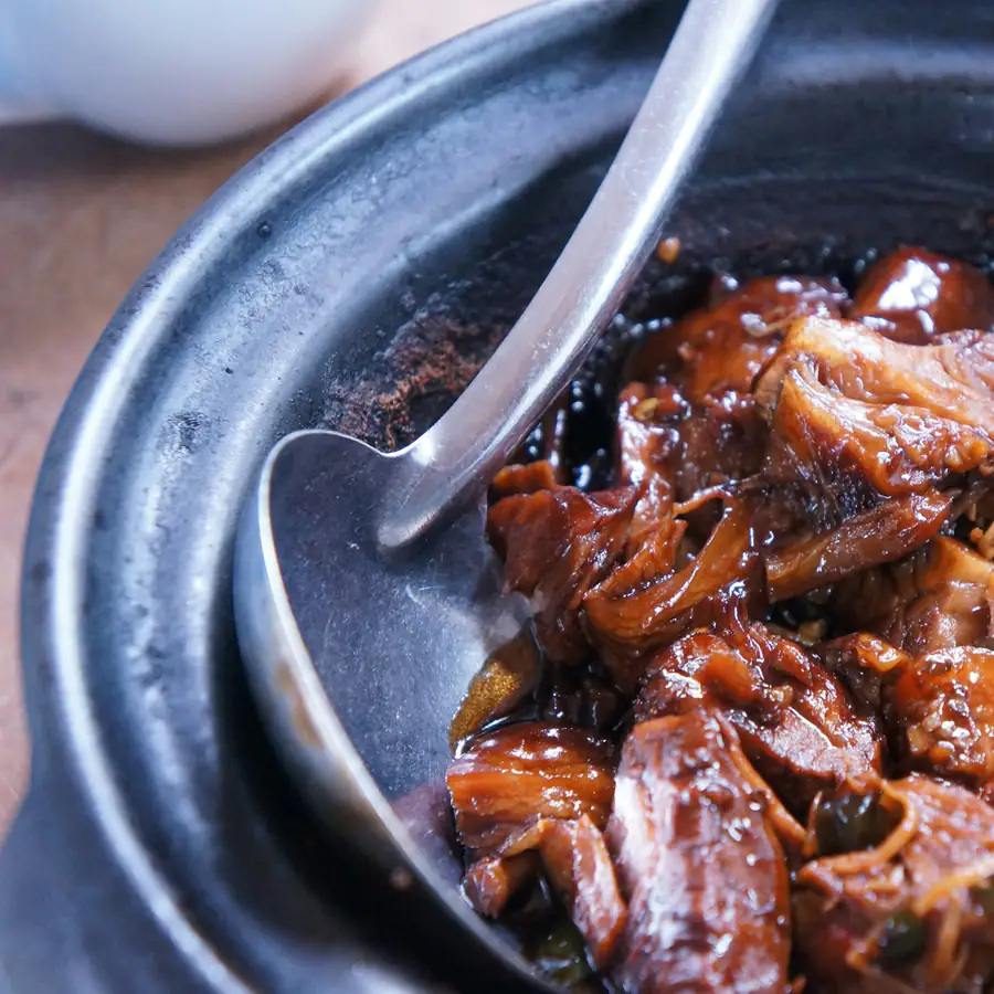 Slow cooked beef in a dark rich sauce