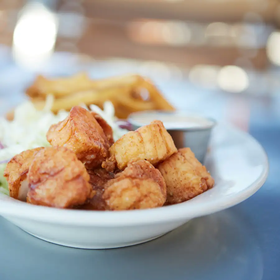 Crispy breaded fish pieces