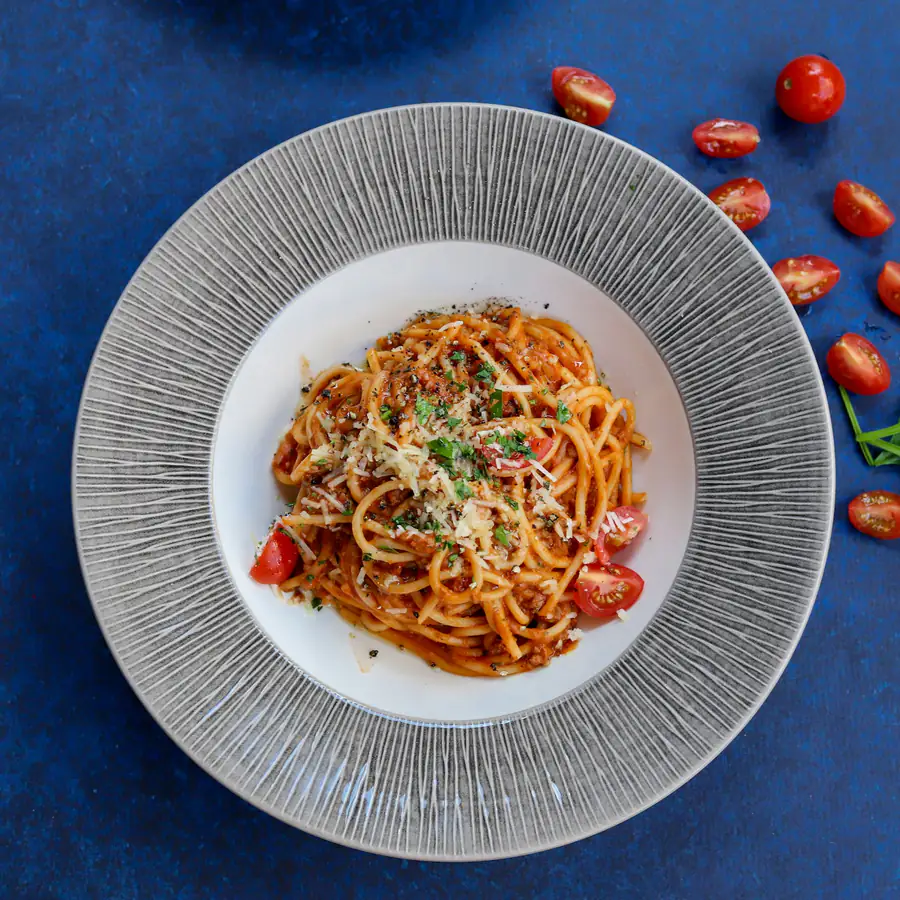 Pasta in a rich tomato sauce