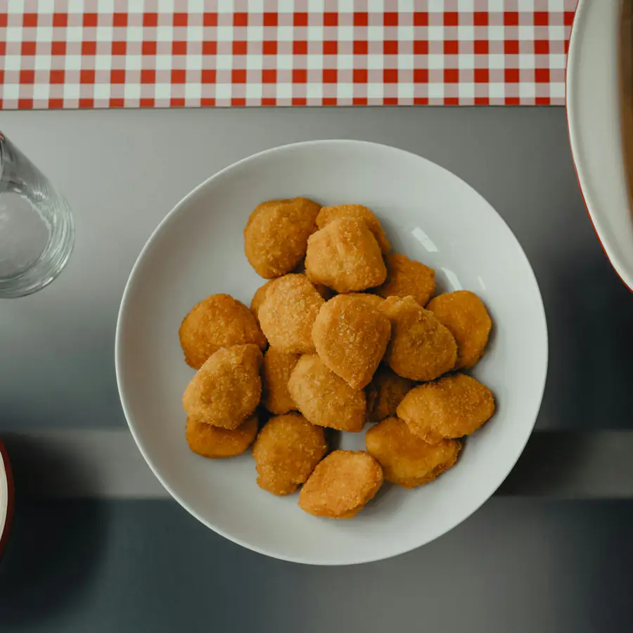 Plate of homemade chicken nuggets