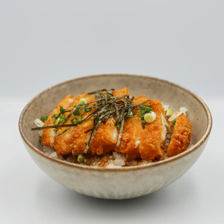Bowl of chicken katsu curry with rice