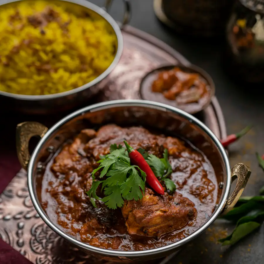 Bowl of mild creamy chicken curry