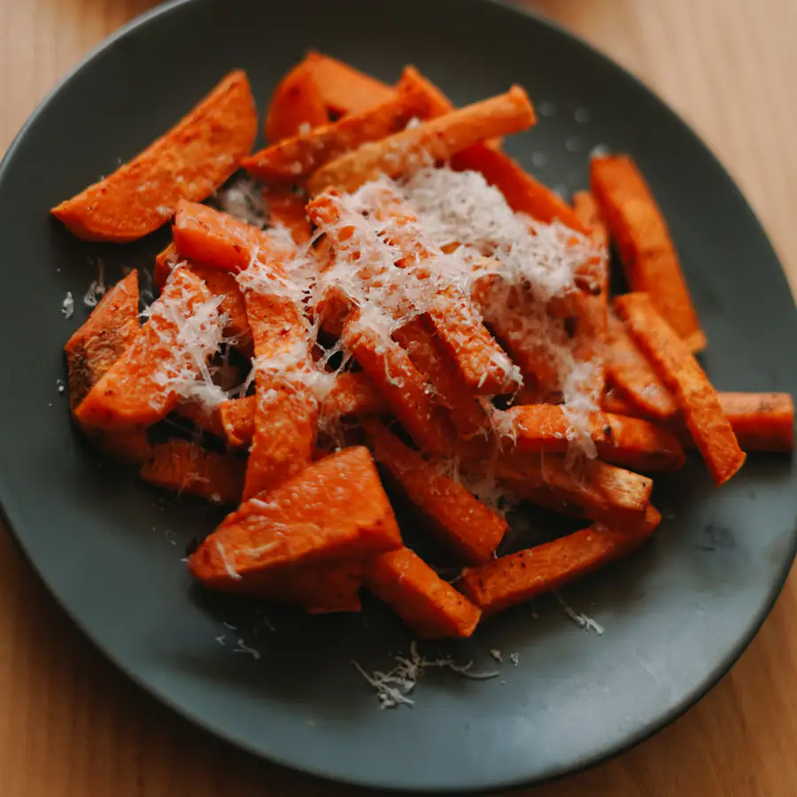 Plate of smoky sweet potato wedges