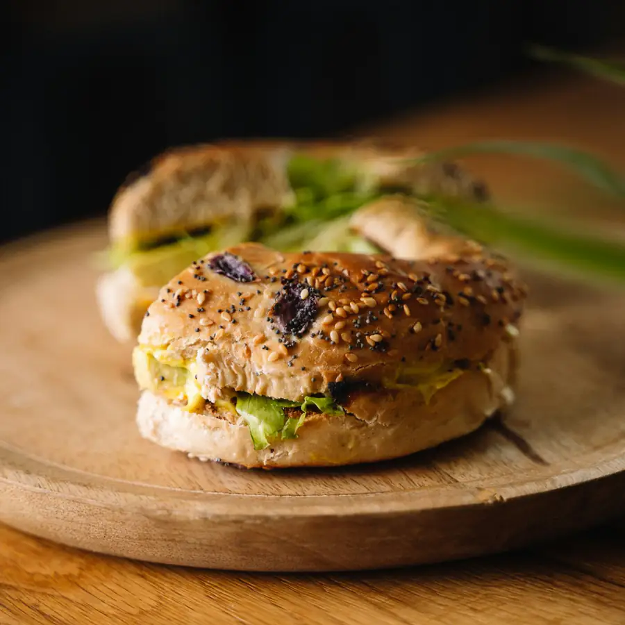 Bagel filled with smoked salmon and cream cheese