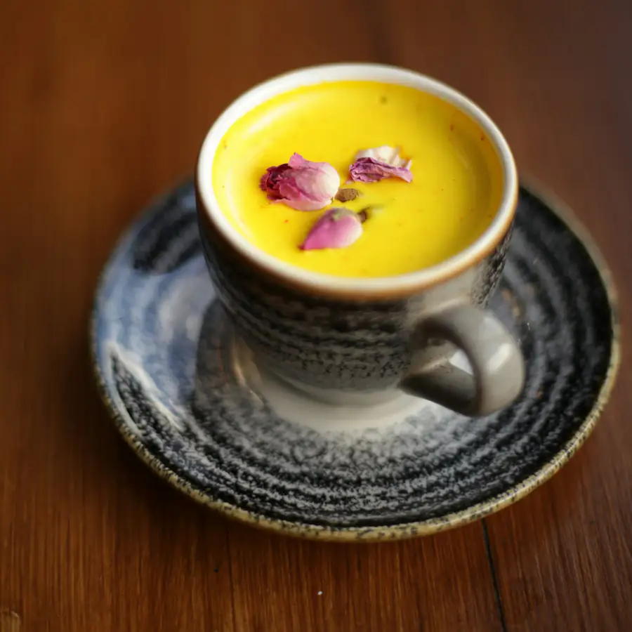 Cup of warm golden turmeric milk