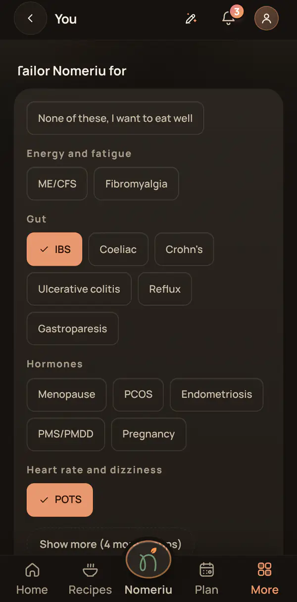 The Tailor Nomeriu for list in You, with the options you can pick for your own needs.